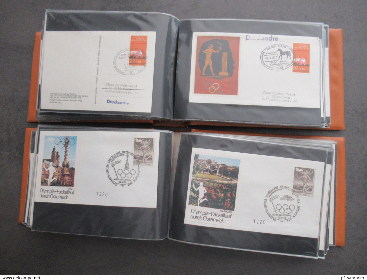 Olympiade 1972 (wenige andere!) über 200 Belege / PK / Sonderkarten in 2 sauberen belege Alben. Auch andere Länder!