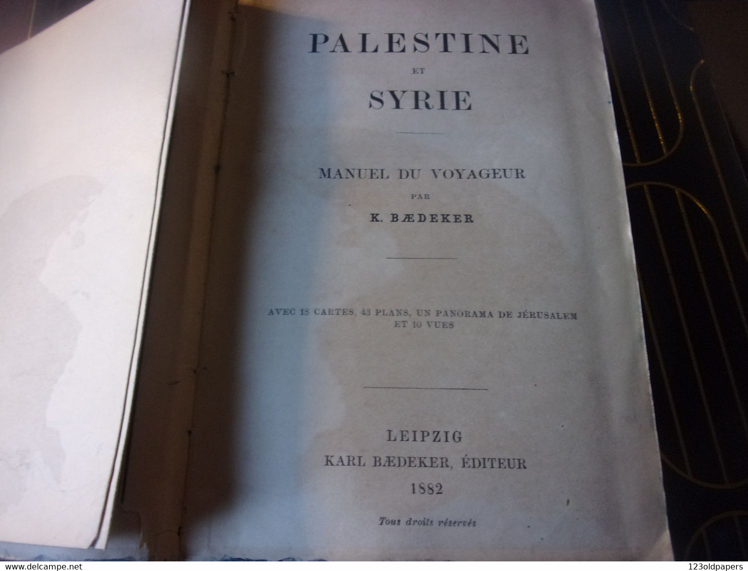 ️ 1882 Palestine - Syrie - Baedeker -  COMPLET CARTES ET PLANS / JUDAICA ISRAEL JERUSALEM LIBAN BEIRUT ... - Voyages