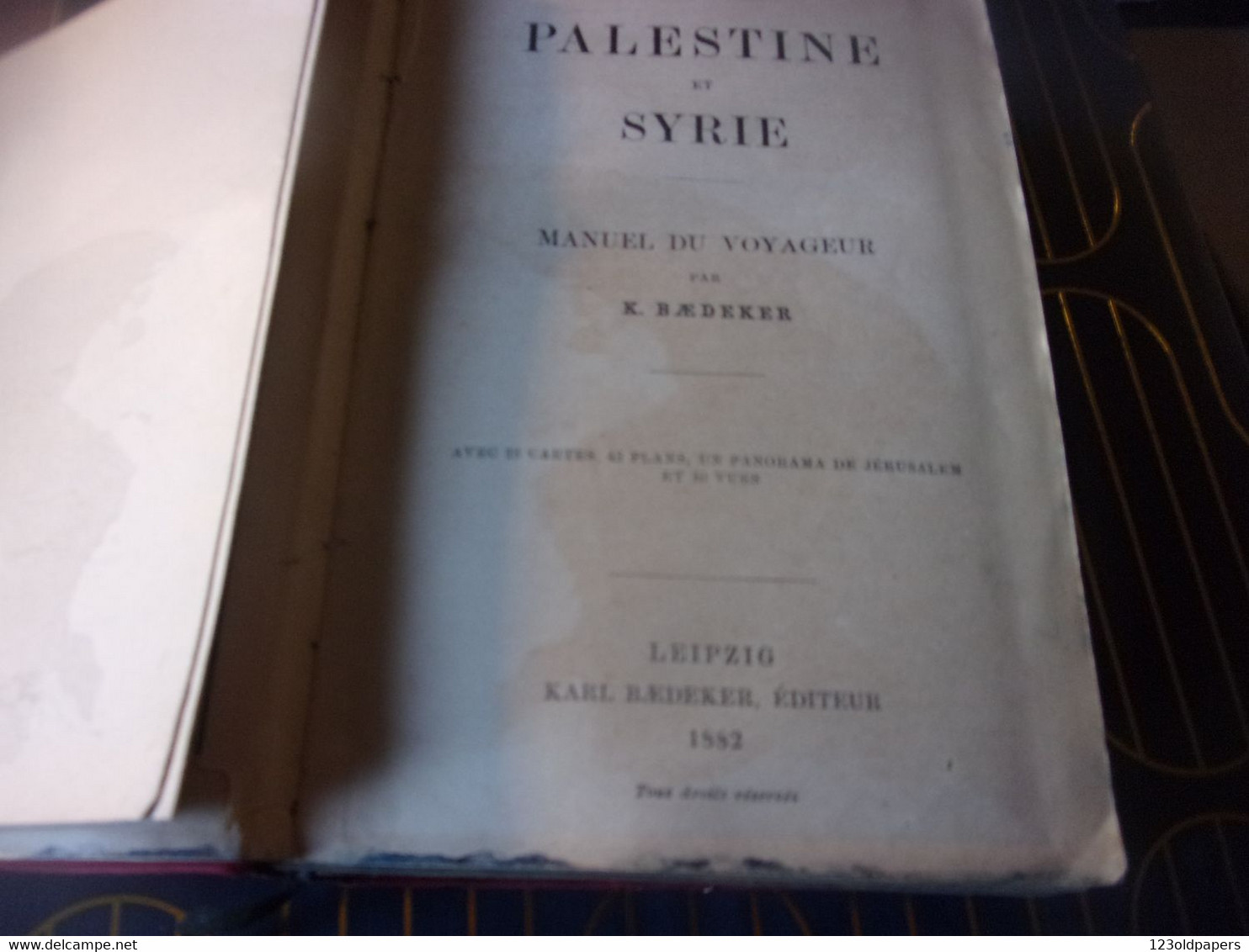 ️ 1882 Palestine - Syrie - Baedeker -  COMPLET CARTES ET PLANS / JUDAICA ISRAEL JERUSALEM LIBAN BEIRUT ...