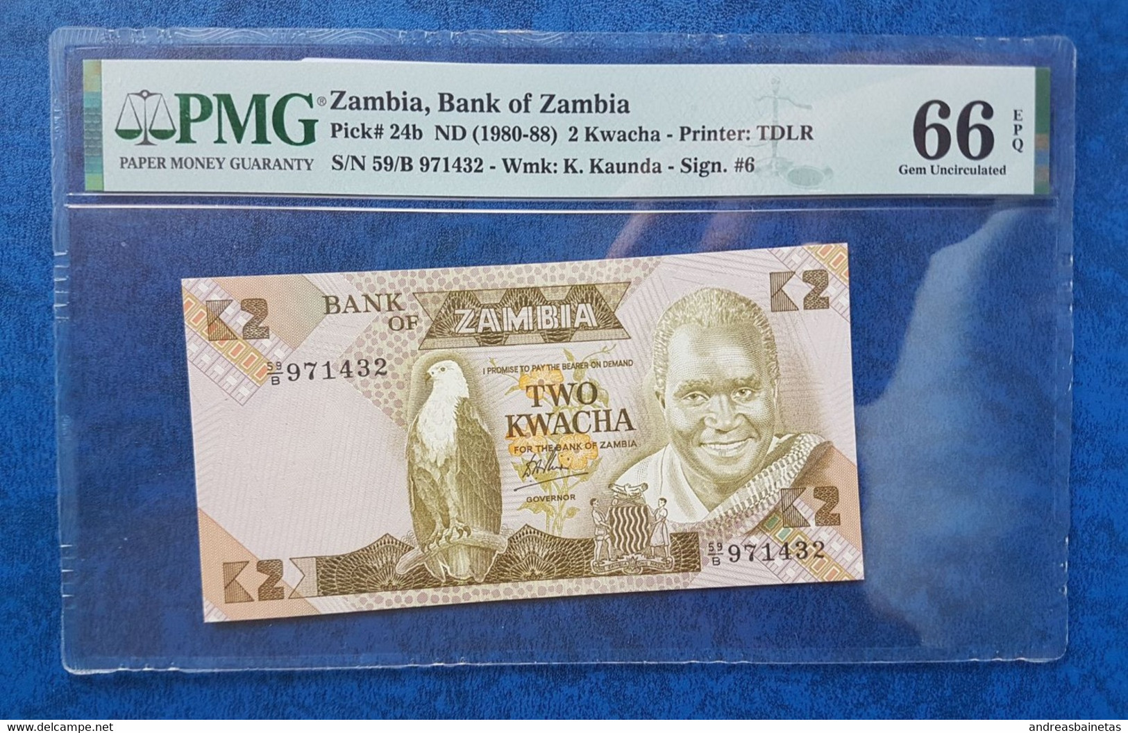 Banknotes  Zambia  2 Kwacha 1980-1988  PMG 66  24b - Zambie