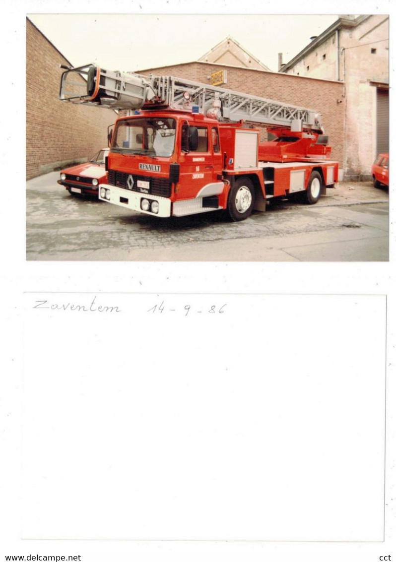 Zaventem    FOTO    Brandweer  Ladderwagen   Renault     14/09/1986    POMPIERS  BRANDWEER - Zaventem