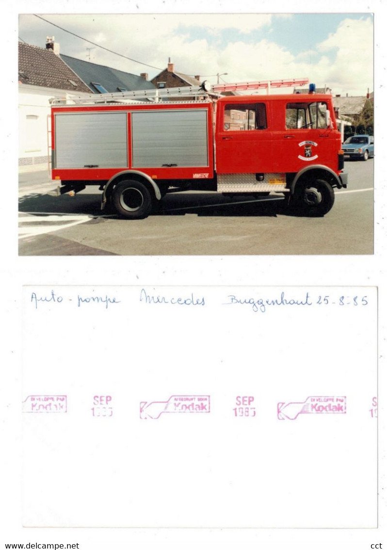 Buggenhout  FOTO  Brandweer   Auto-pompe  Mercedes   25/08/1985   BRANDWEER POMPIERS - Buggenhout