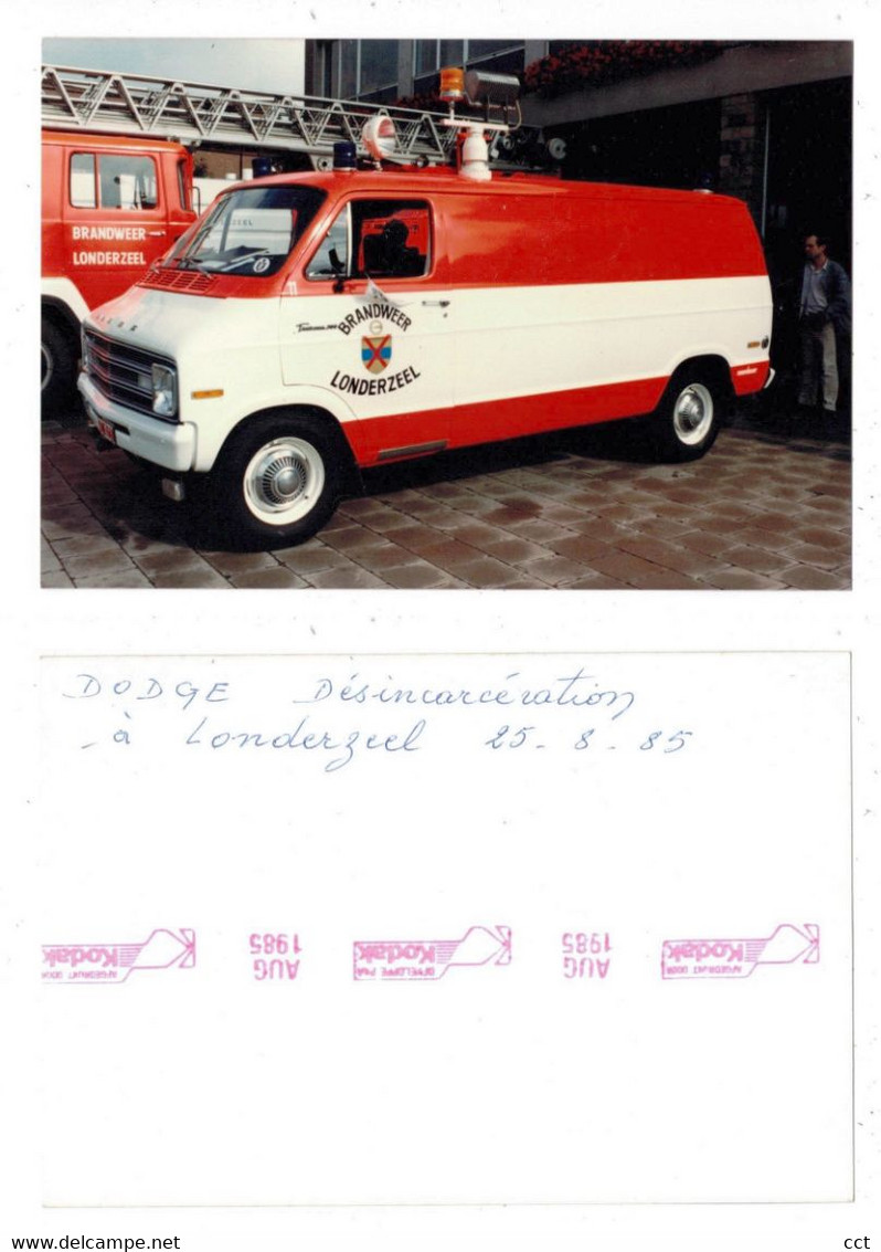 Londerzeel  FOTO  Brandweer  Désincarcération   Dodge   25/08/1985   BRANDWEER POMPIERS - Londerzeel