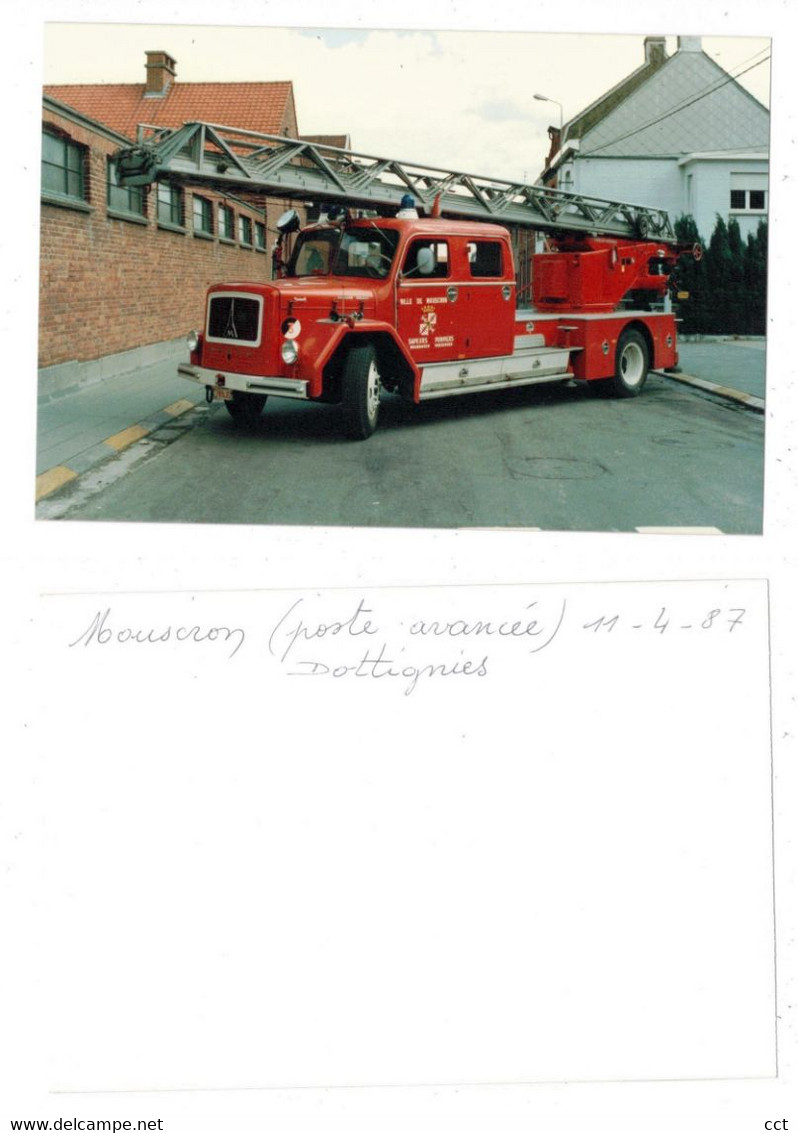 Mouscron   Sapeurs-Pompiers  Dottignies  Poste Avancée  11/04/1987  BRANDWEER POMPIERS - Mouscron - Moeskroen