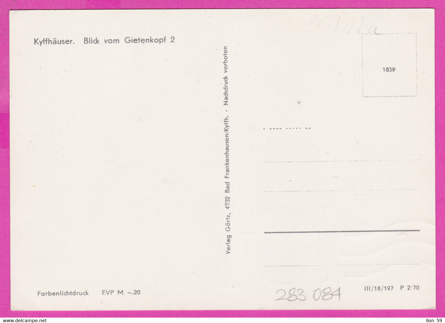 283084 / Germany - Kyffhäuser - Kyffhäuserdenkmal Mit Kaiser Barbarossa Blick Vom Gietenkopf 2 PC 1859  Deutschland - Kyffhäuser