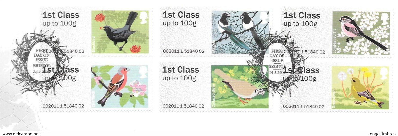 GB -  Post & GO Stamps (6)   2011 BIRDS 2 -    FDC Or  USED  "ON PIECE" - SEE NOTES  And Scans - 2001-10 Ediciones Decimales
