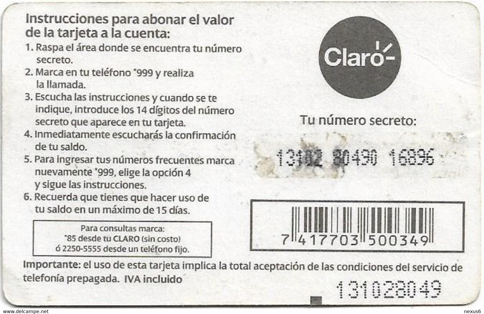 El Salvador - Claro  - Alo Facil Y Rapido, Red Circles, GSM Refill 5$ Used - El Salvador