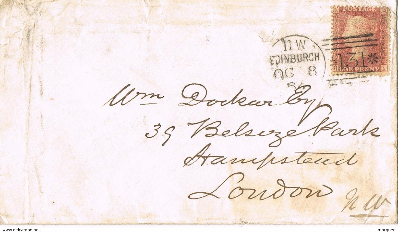 47394. Carta EDINBURGH (England) 1864, Gride 131, 1 Penny Red HA - Briefe U. Dokumente