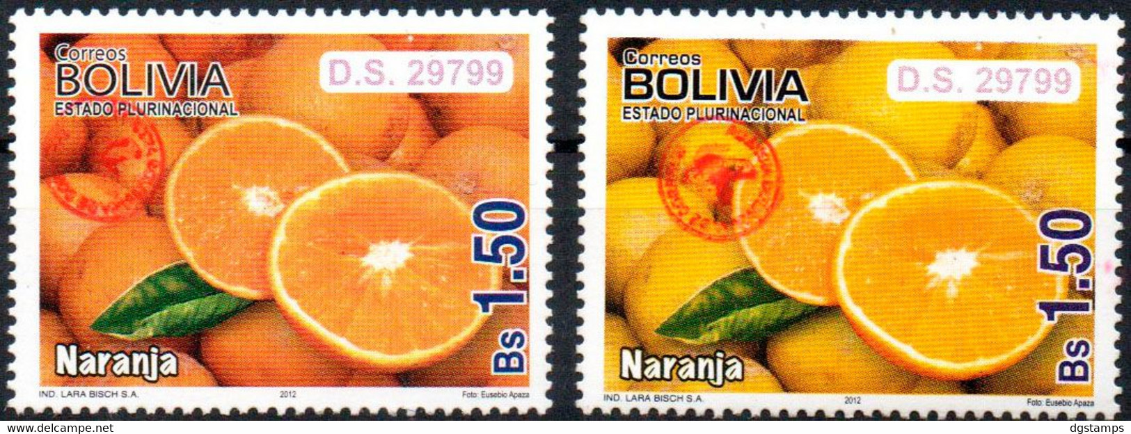 Bolivia 2018 **  CEFIBOL 2374B - 2374Ba  (2012 #2126 & 2124)  Oranges, Authorized For The Bolivian Post Office. SCARCE - Bolivia