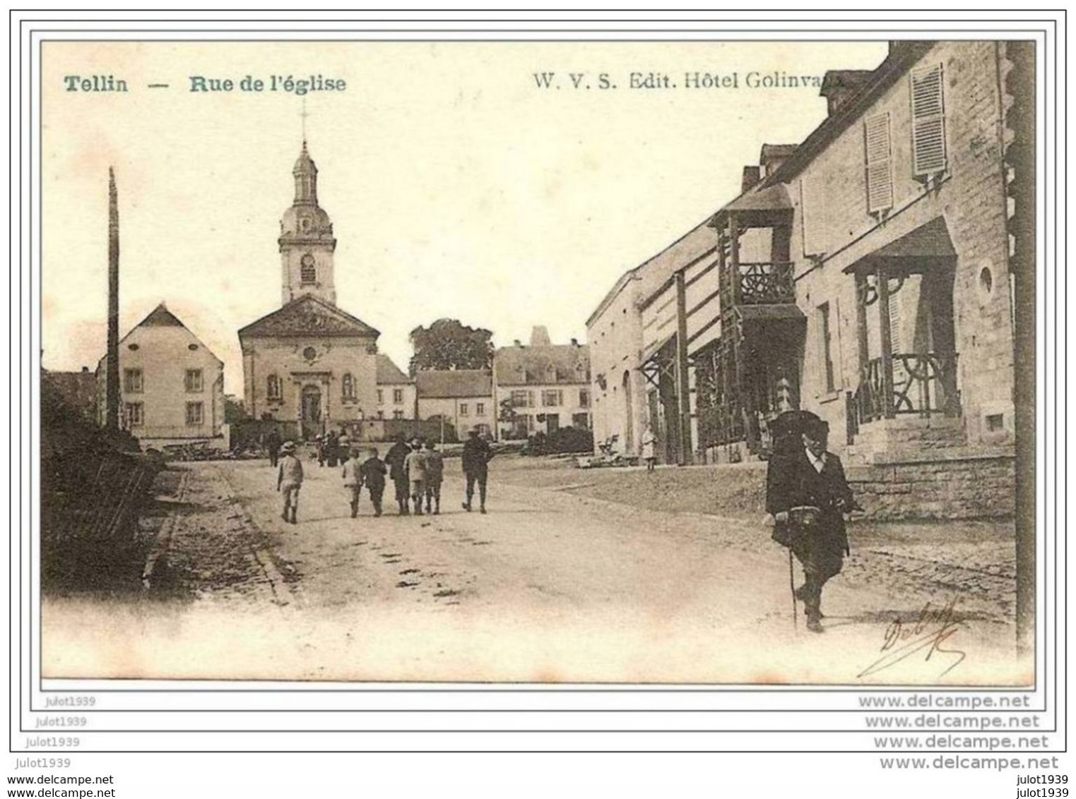 TELLIN ..--  Rue De L' Eglise .   1905 Vers NISMES ( Melle Rita COLLE ) .  Voir Verso . - Tellin