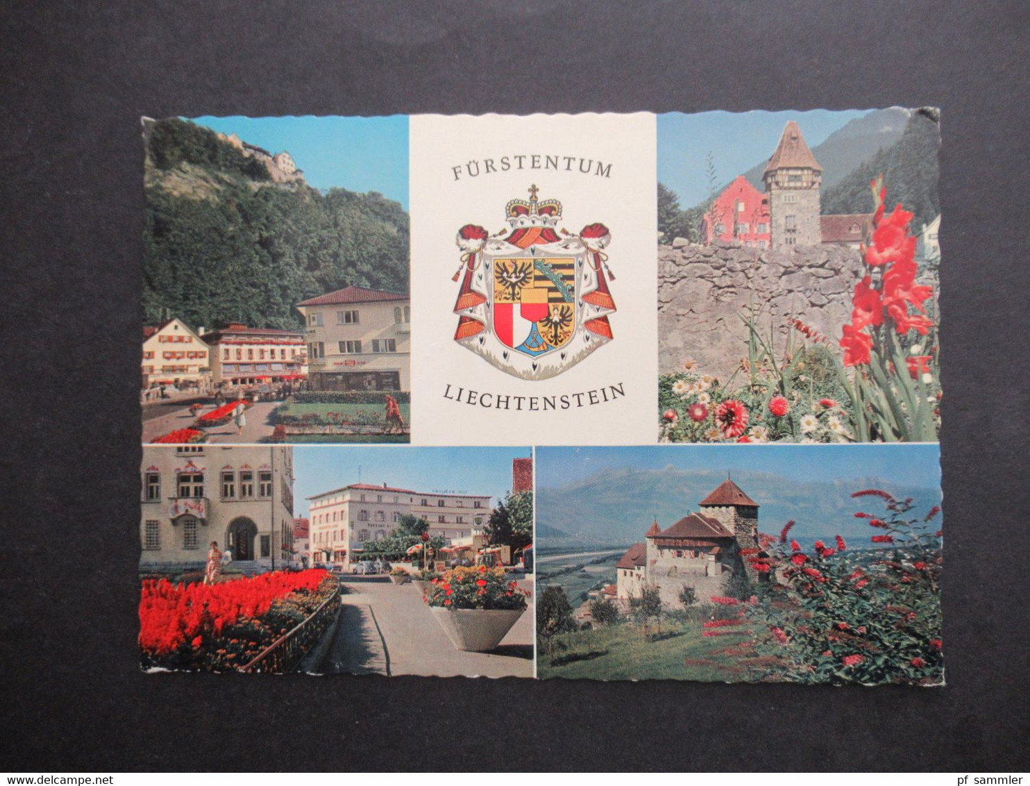 Fürstentum Liechtenstein 1962 Mehrbild AK Vaduz Nach Hildesheim Mit 6 Marken Frankiert - Cartas & Documentos