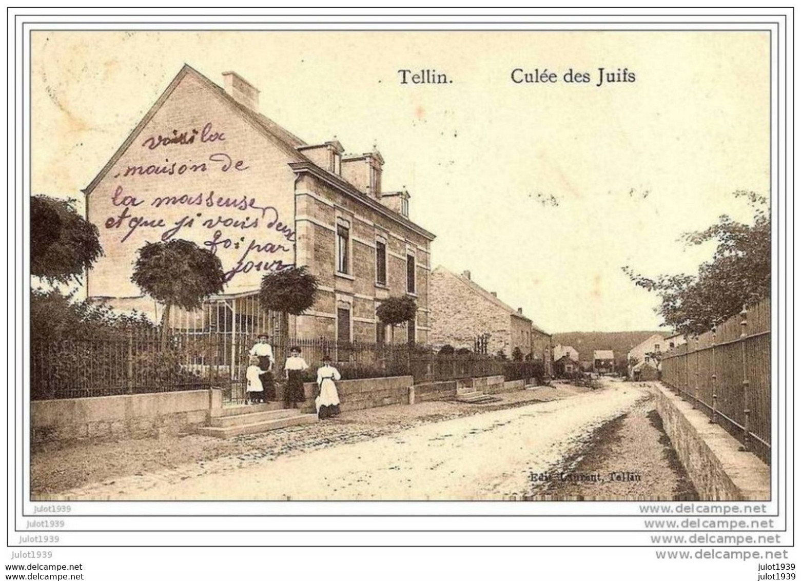 TELLIN ..--  Culée Des JUIFS . 1913 Vers IXELLES ( Mme STERCKX - RENAUX ) .  Voir Verso . - Tellin