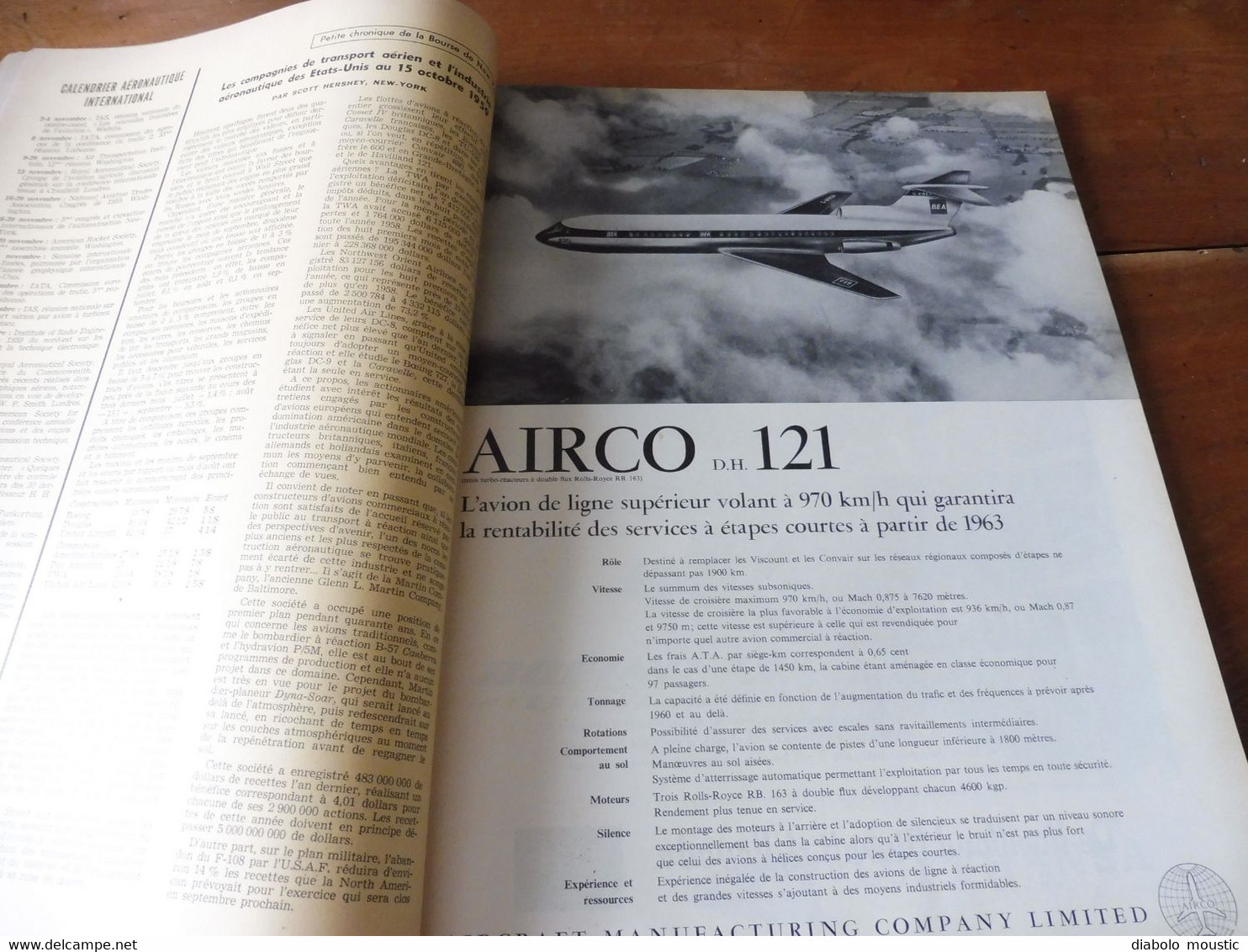 1959 INTERAVIA  - L' avion Hercules à décollage oblique; DC8; Propulsion à réaction; Le F-104 Starfighter; Fusées , etc