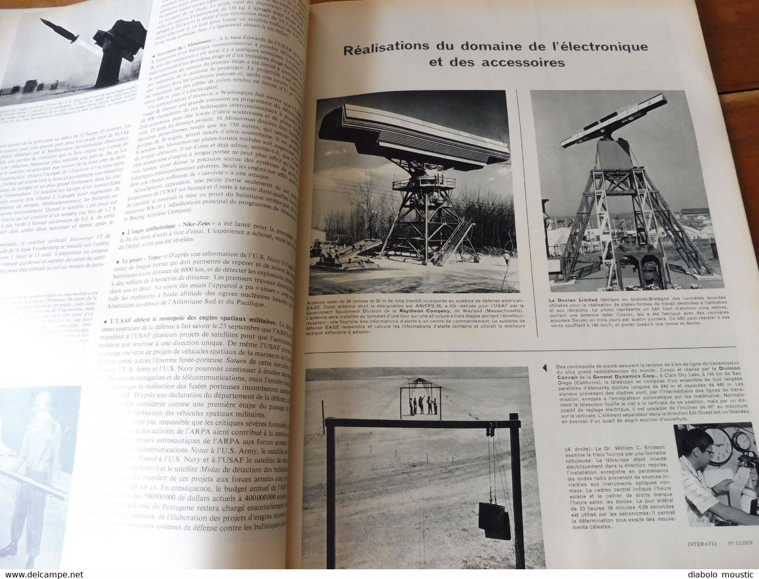 1959 INTERAVIA  - L' avion Hercules à décollage oblique; DC8; Propulsion à réaction; Le F-104 Starfighter; Fusées , etc