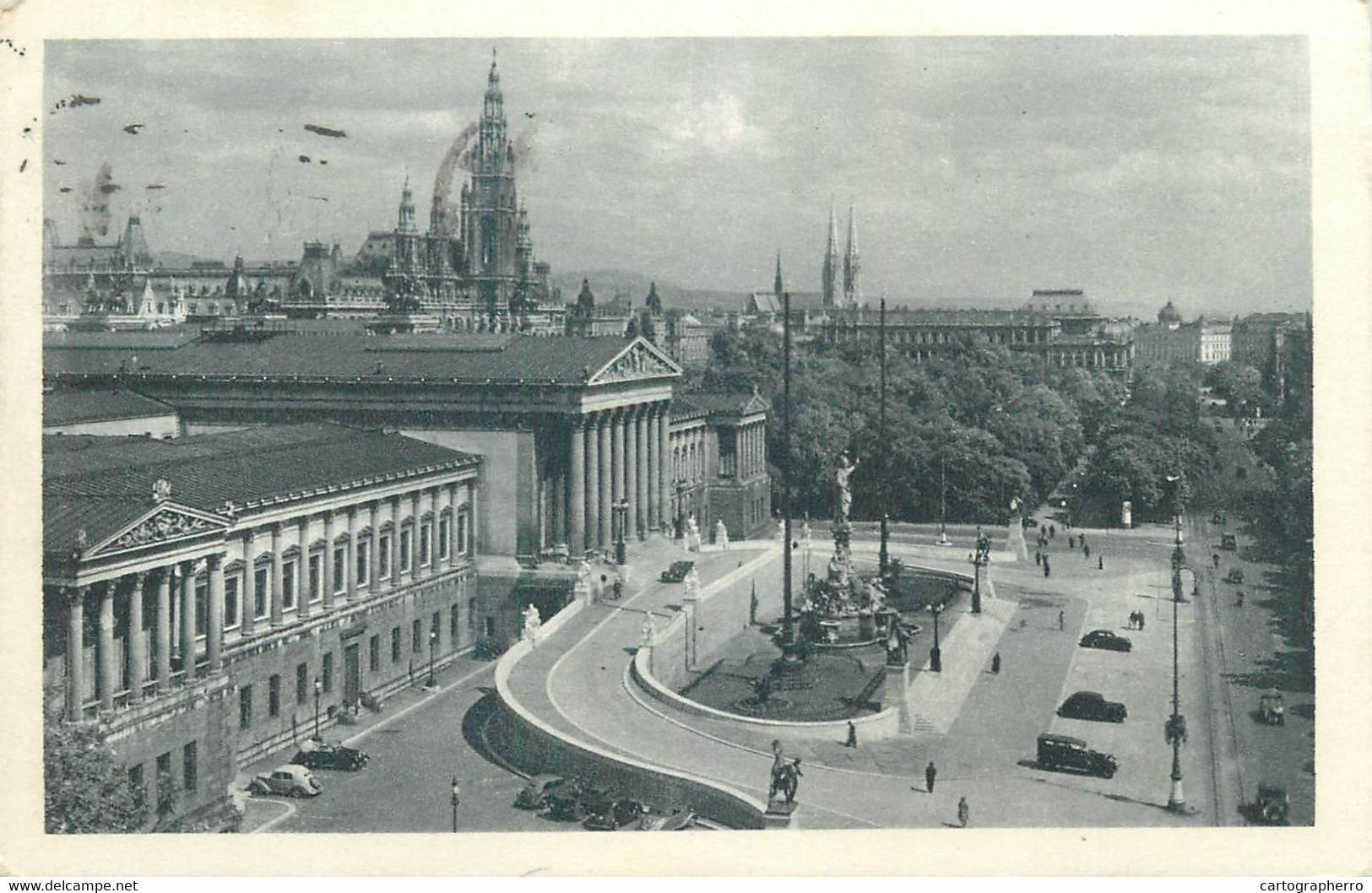 Post Card Austria Wien I Ringstrasse Mit Parlament Und Rathaus - Ringstrasse