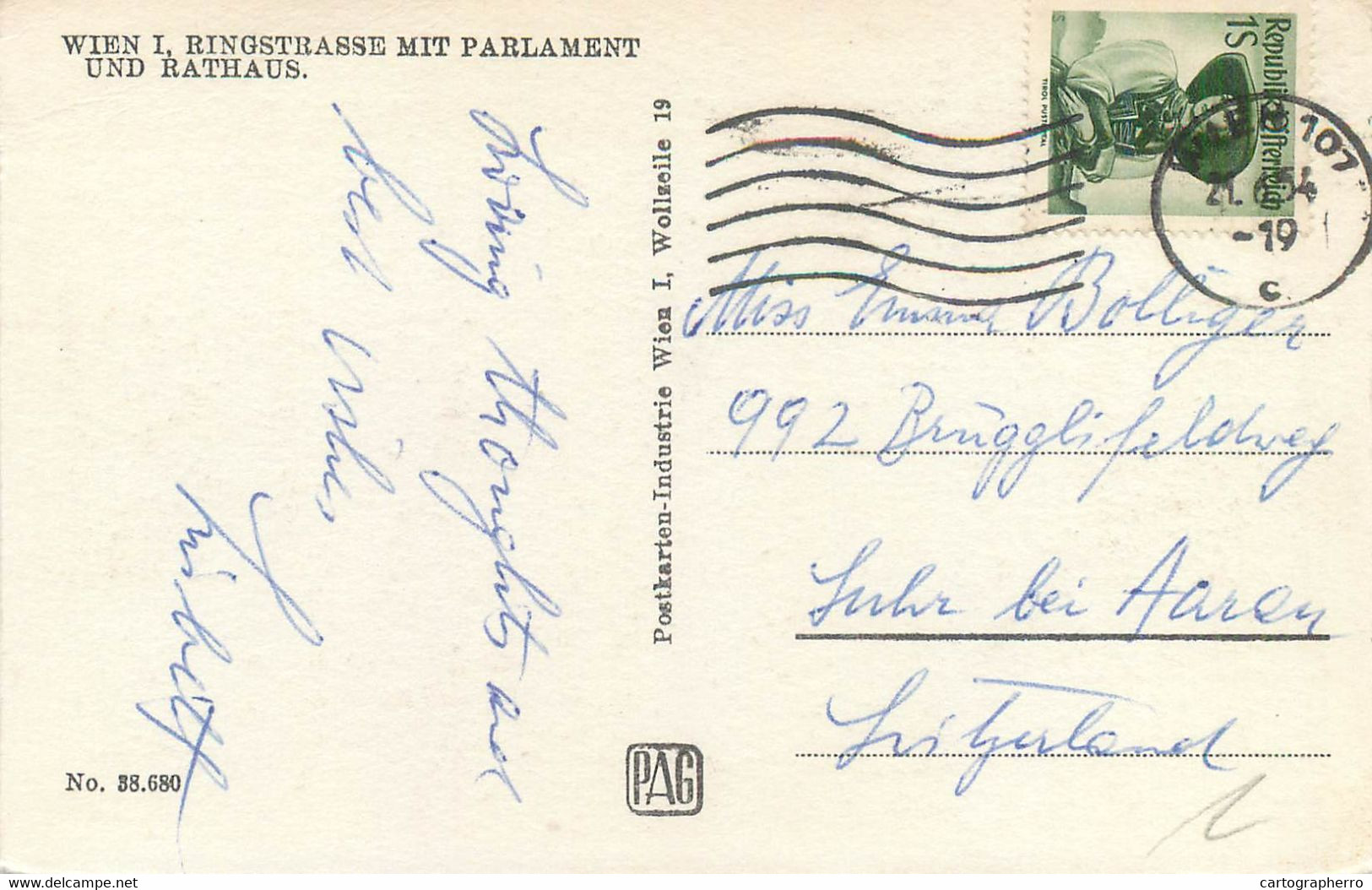 Post Card Austria Wien I Ringstrasse Mit Parlament Und Rathaus - Ringstrasse
