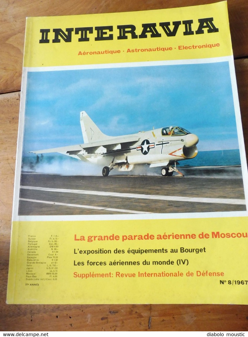 1967 INTERAVIA  - Les Avions De Combat Du Monde ; Pub (Corsair, Concorde, F1, Etc) - Aviation