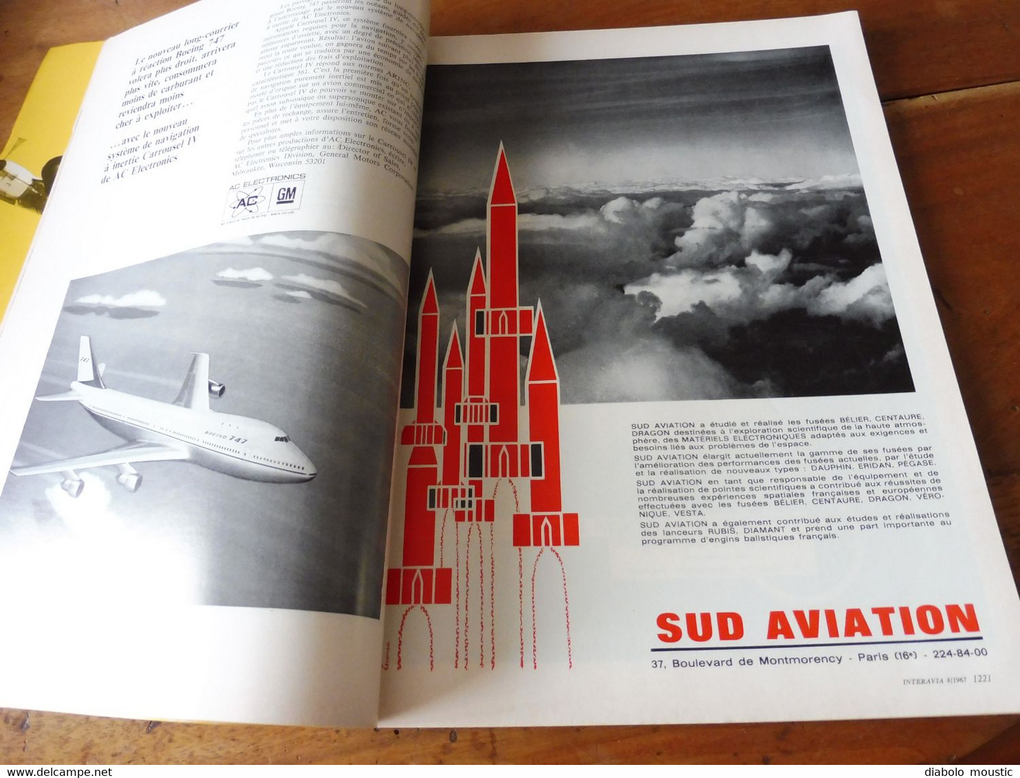 1967 INTERAVIA  - Les avions de combat du monde ; Pub (Corsair, Concorde, F1, Etc)