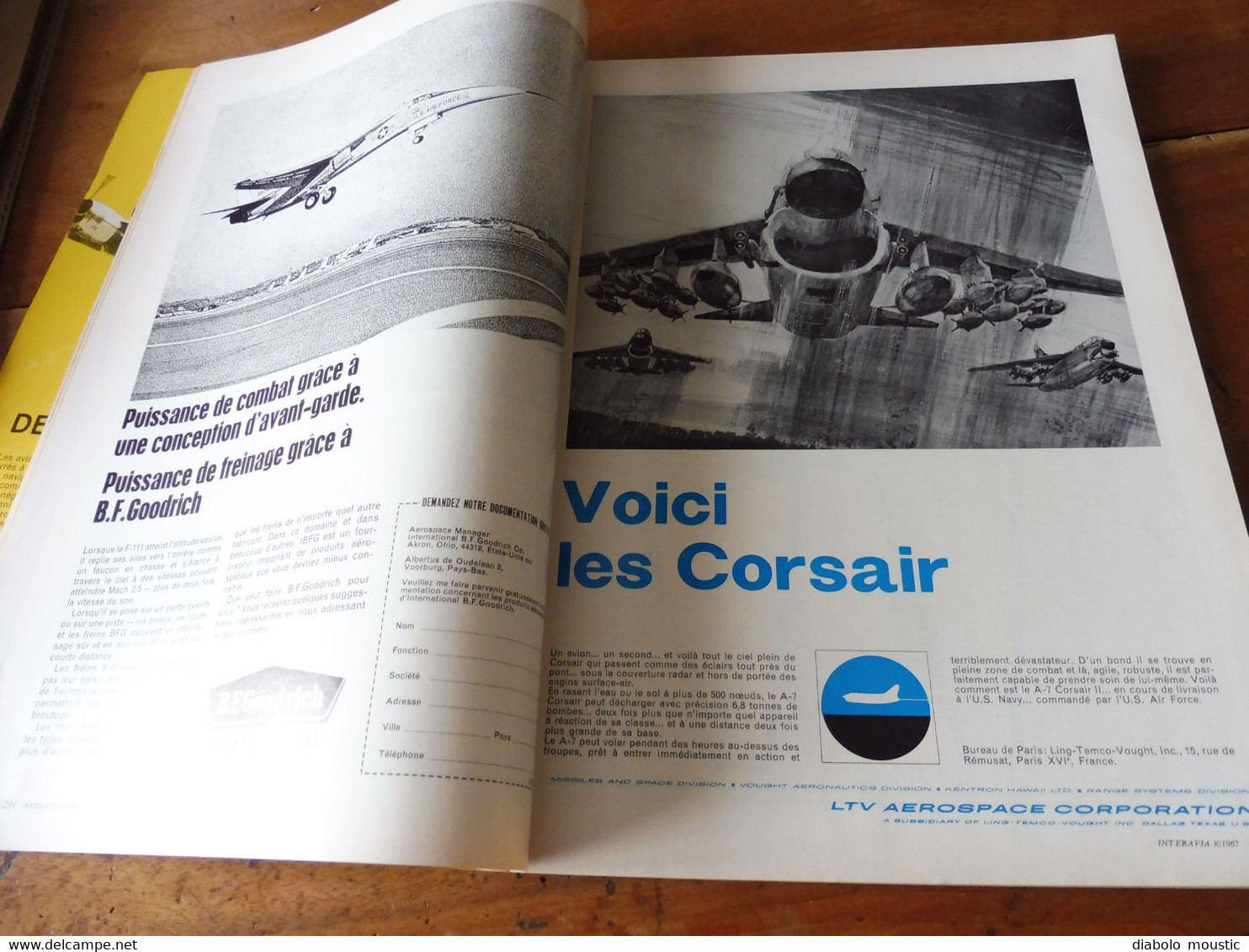 1967 INTERAVIA  - Les avions de combat du monde ; Pub (Corsair, Concorde, F1, Etc)