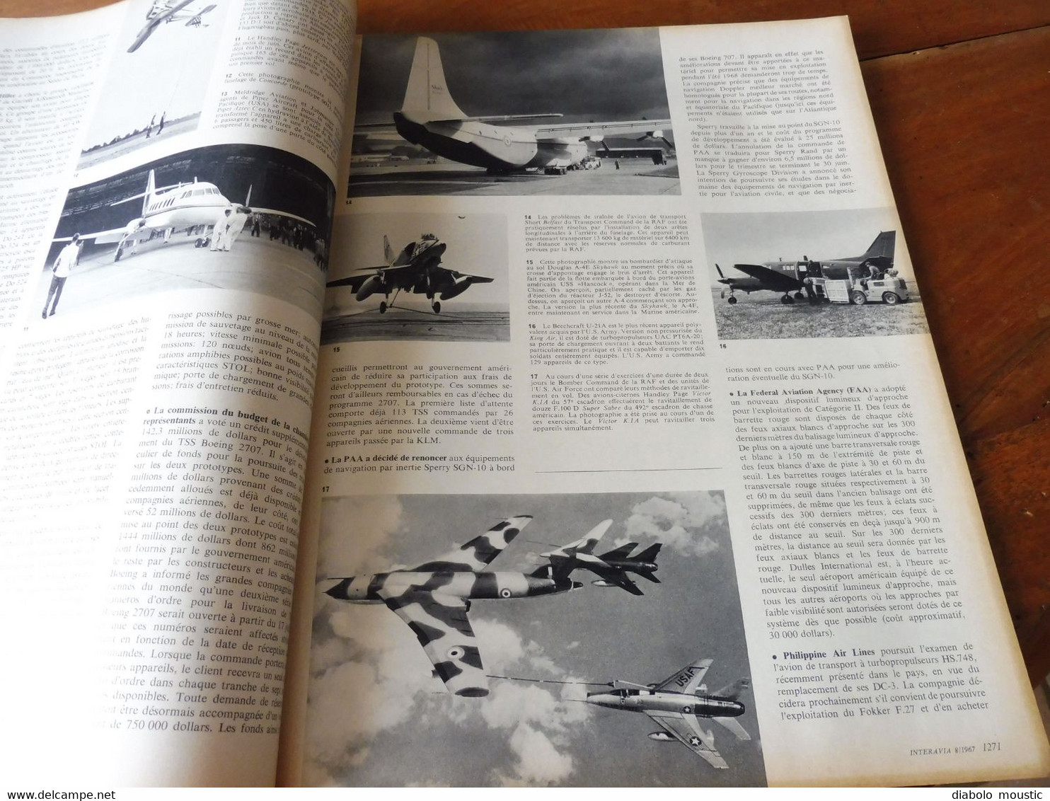 1967 INTERAVIA  - Les avions de combat du monde ; Pub (Corsair, Concorde, F1, Etc)