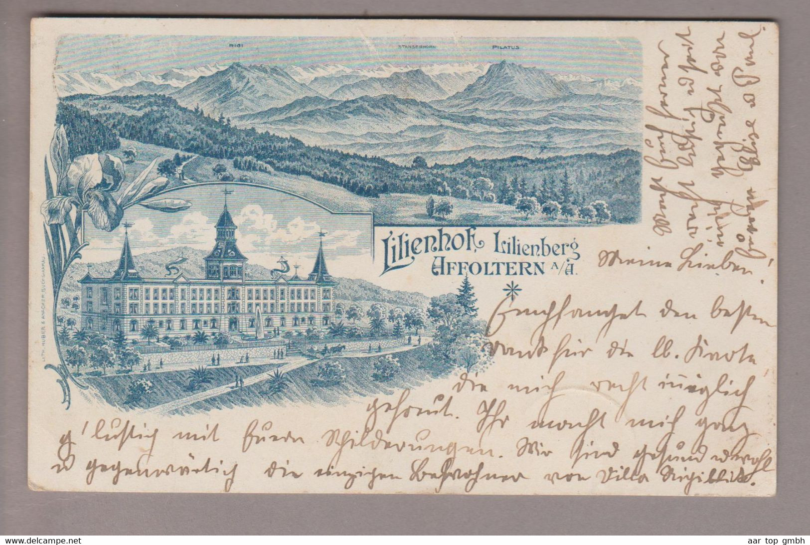 AK CH ZH Affoltern A.A. Lilienberg 1901-10-03 Strichlitho Huber & Amacher - Affoltern