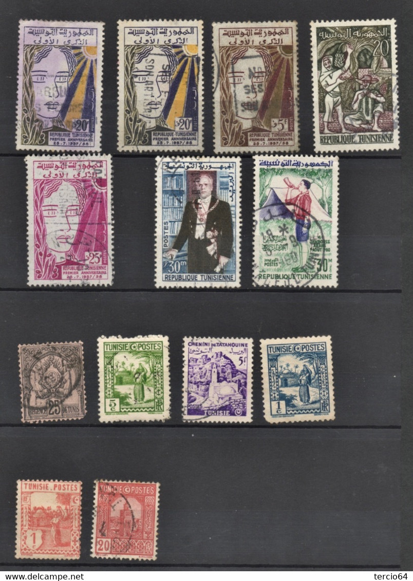 Lot TUNISIE et République + de 60 timbres Cf scans pour détail et état