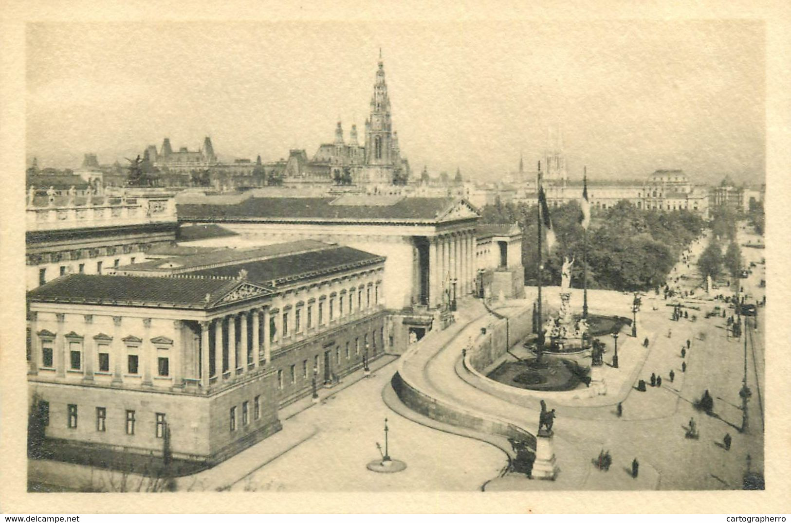 Post Card Austria Wien Parlament Overview - Ringstrasse