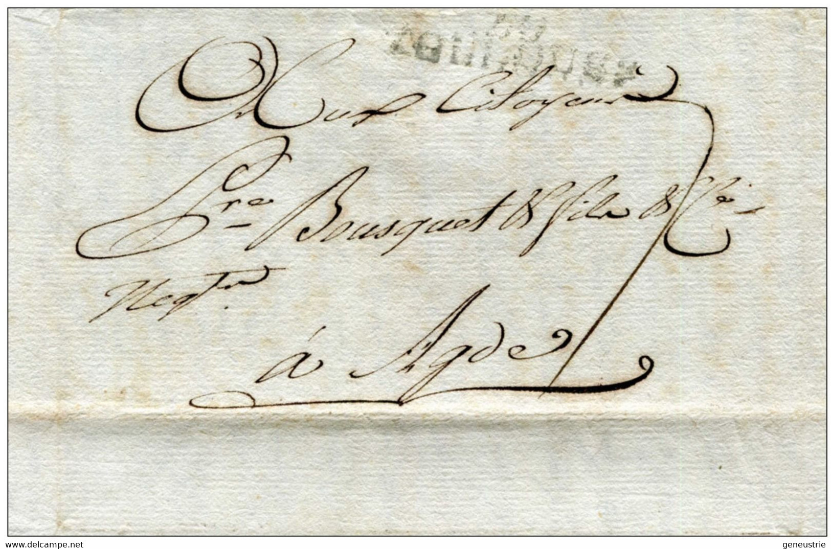 Lot De 2 Documents 1797 "Autorisation D'achat De Blé à Toulouse - 1er Ventose An 5" Cachet De La Ville D'Agde - ... - 1799