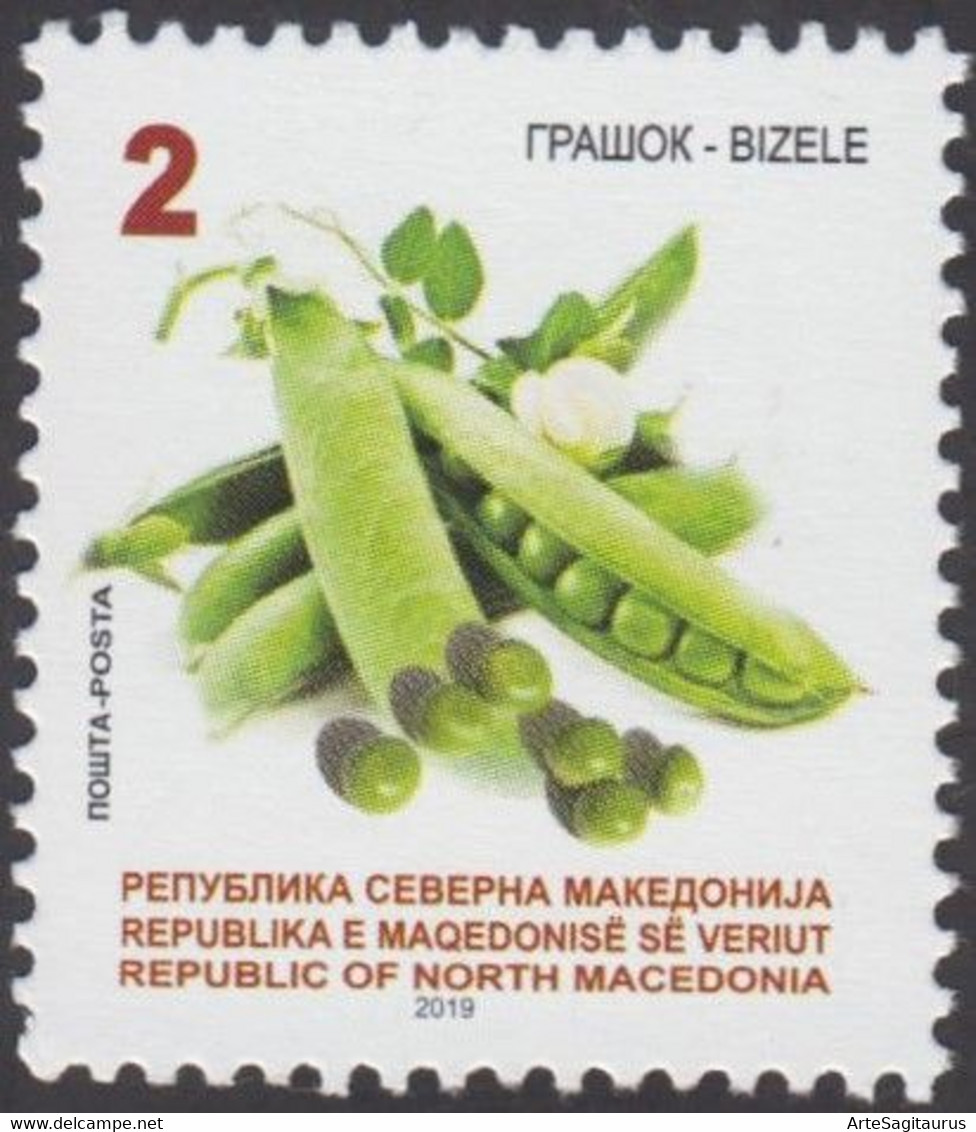 NORTH MACEDONIA, 2019, STAMPS, MICHEL 883 - VEGETABLES-Pease + - Gemüse