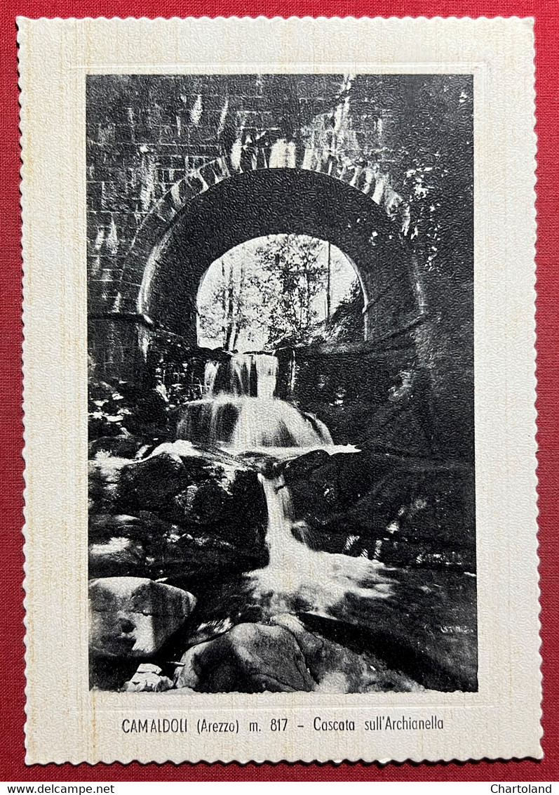 Cartolina - Camaldoli ( Arezzo ) - Cascata Sull'Archianella - 1958 - Arezzo