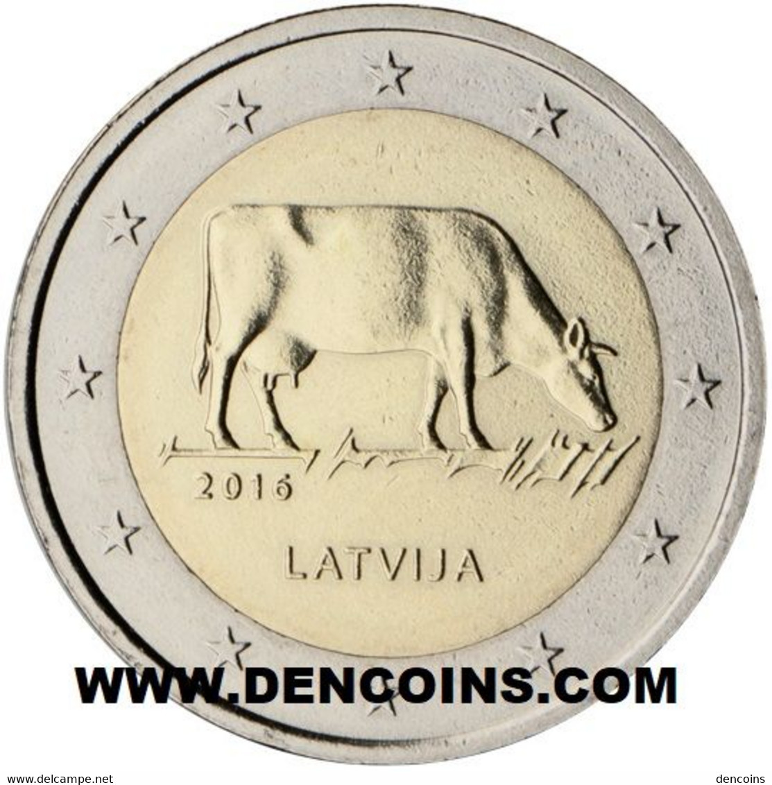 2 Euro LETONIA 2016 SECTOR AGRARIO - VACA - COW - LATVIA - NUEVA - SIN CIRCULAR - NEUF - NEW 2€ - Letland