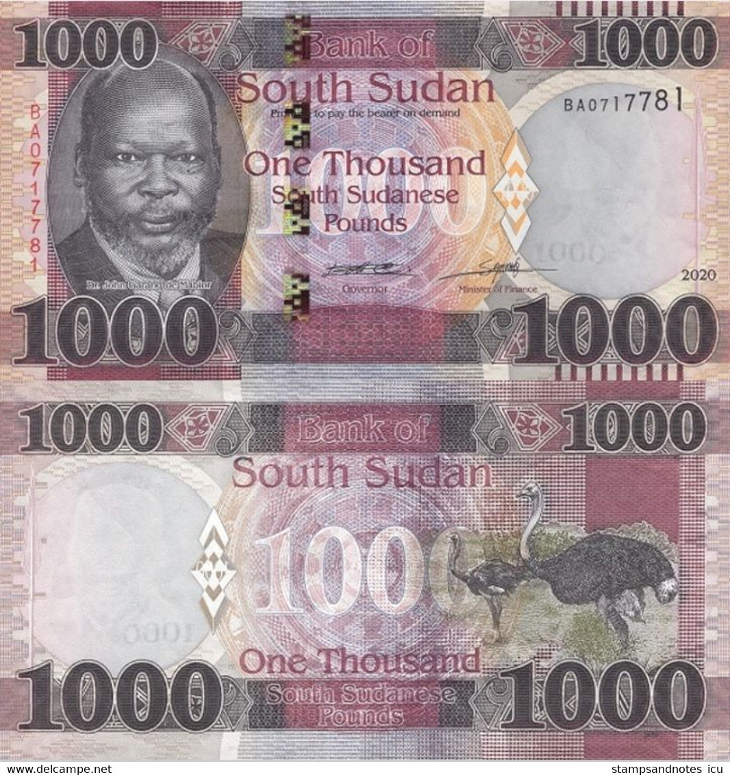 SOUTH SUDAN 1000 Pounds 2020 P W17 UNC - South Sudan