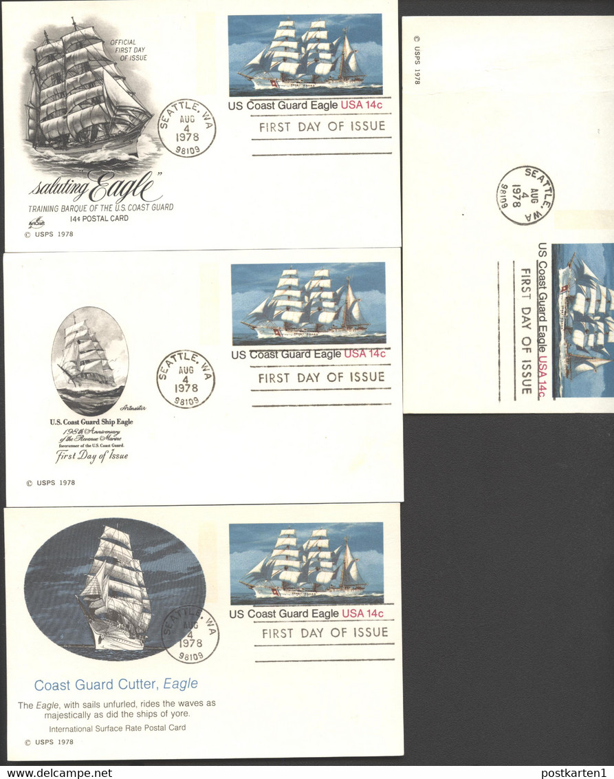 UX76 4 Postal Cards FDC 1978 - 1961-80