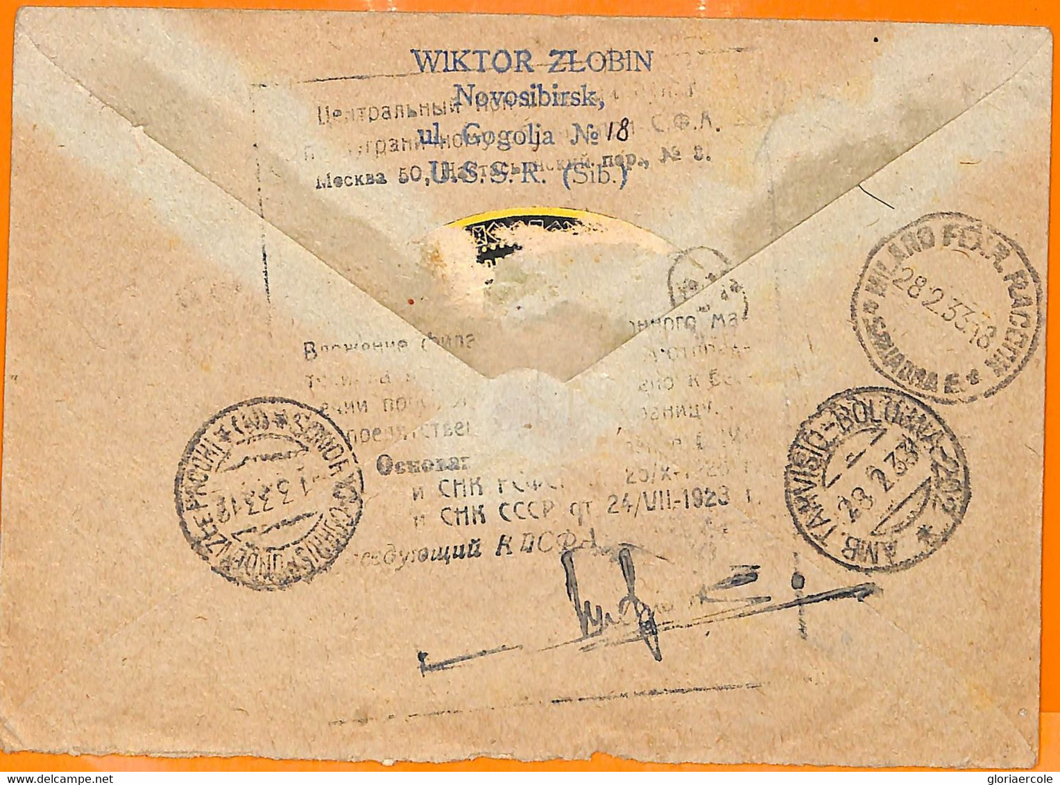 99501 - RUSSIA - POSTAL HISTORY - REGISTERED COVER To ITALY - 1933 - Covers & Documents