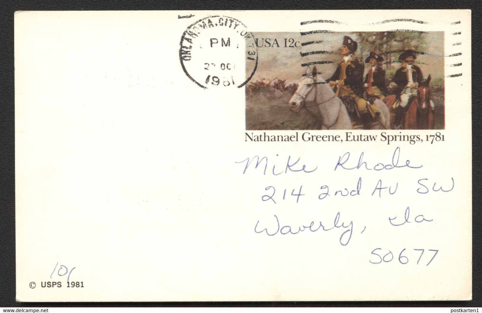 UX90 Postal Card Used Oklahoma City OK October 1981 Cat. $22.50 - 1981-00