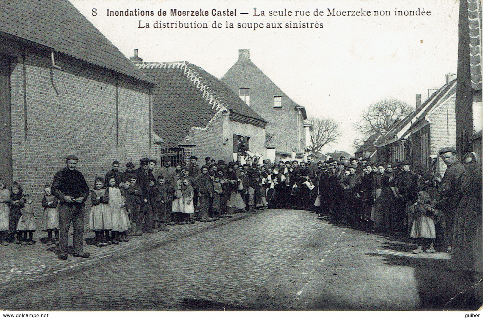 Hamme Une Vue Des Terribles Inondations De Hoerzeke Castel Offert Par Les Usines P. Vermylen A Baesrode - Hamme