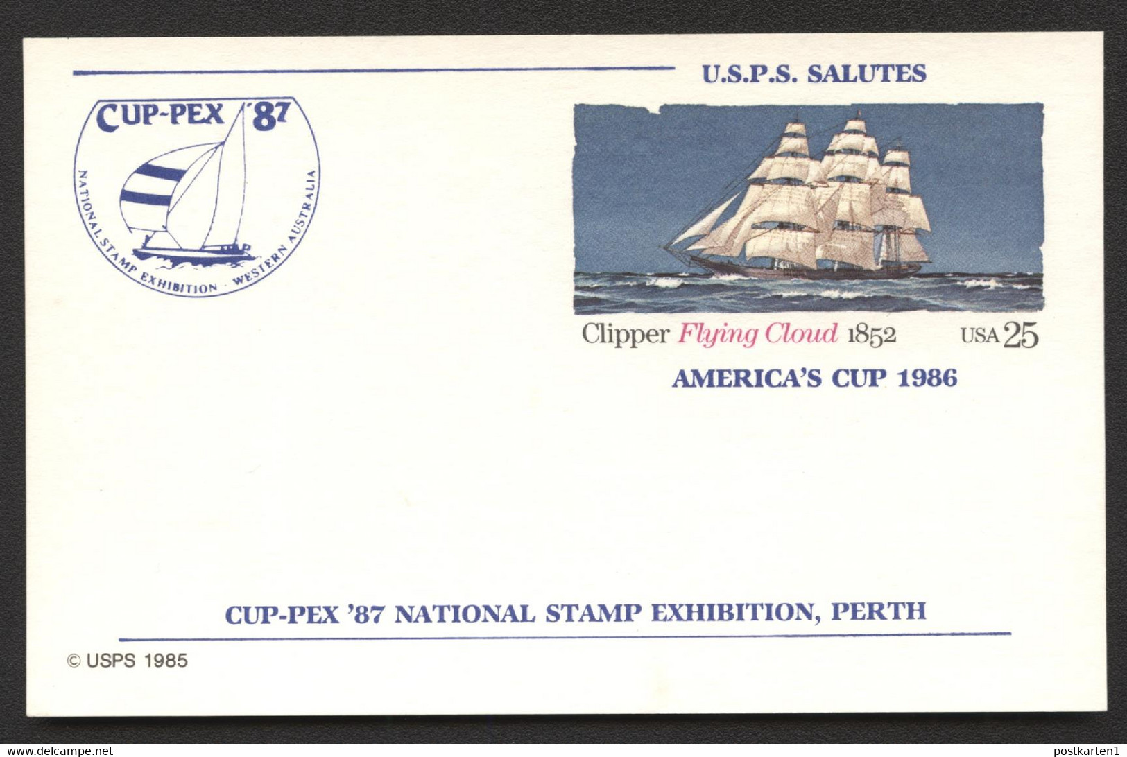 UX107 UPSS S123b-1 Postal Card CUP-PEX Perth Australia Mint 1987 - 1981-00