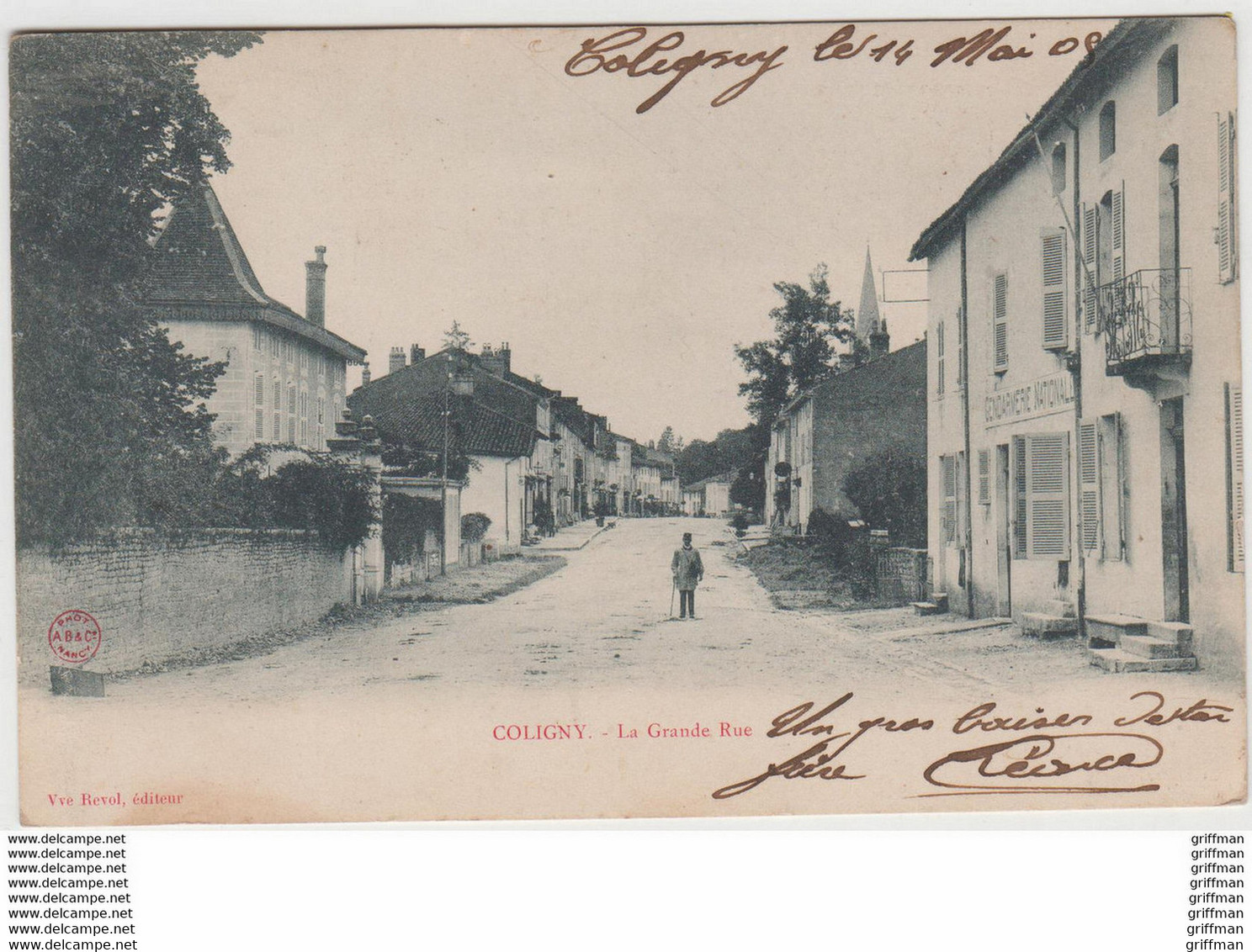 COLIGNY LA GRANDE RUE LA GENDARMERIE PRECURSEUR  TBE - Villars-les-Dombes