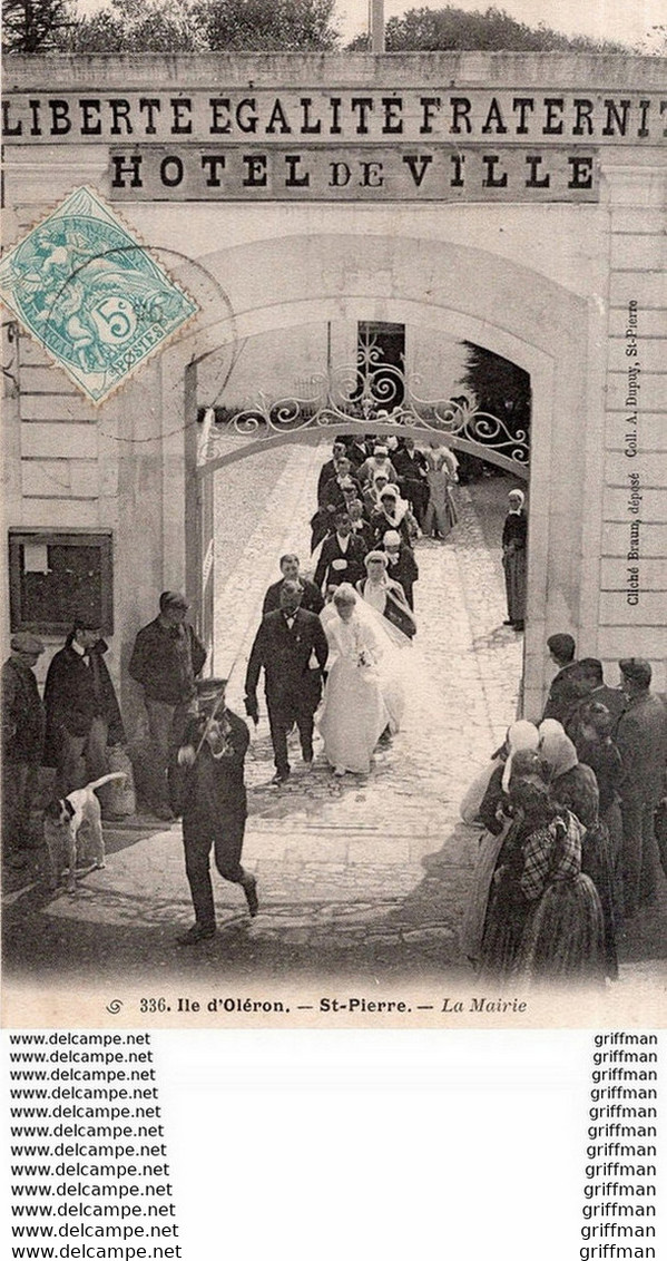 ILE D'OLERON SAINT PIERRE LA MAIRIE UN MARIAGE 1905 TBE - Saint-Pierre-d'Oleron