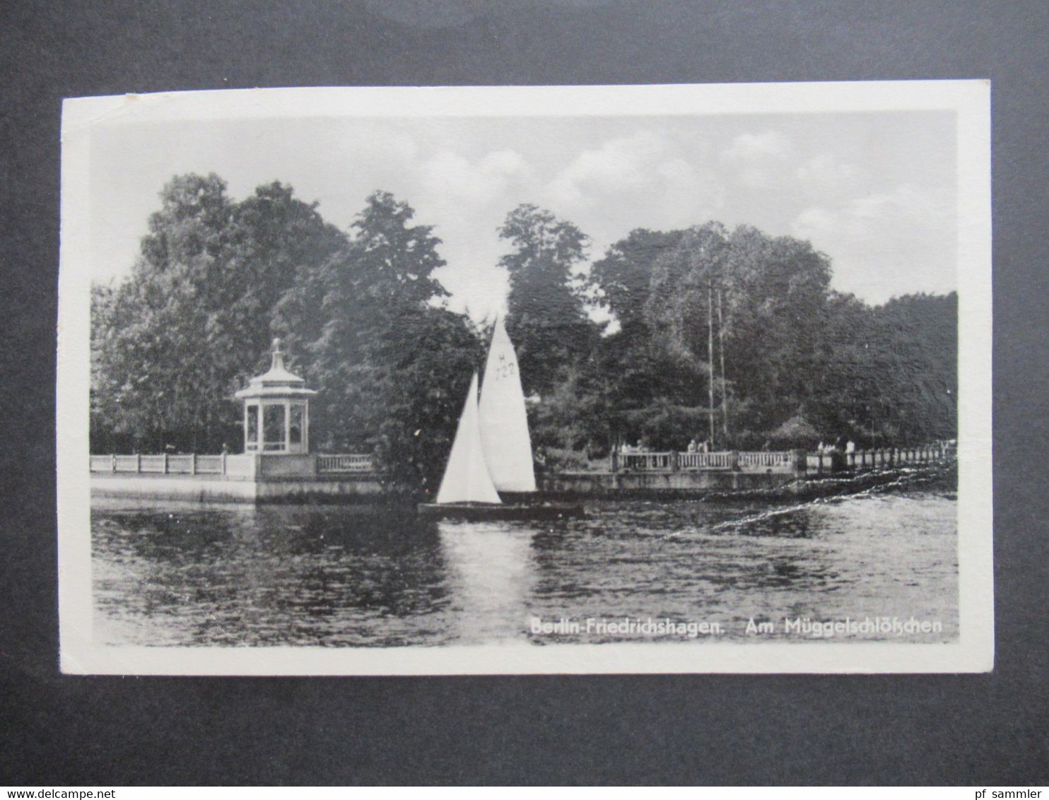 DDR 1956 Foto AK Berlin Friedrichshagen Am Müggelschlößchen / Kleines Seegelboot PK Verlag K. Marder, Bln. Karlshorst - Treptow