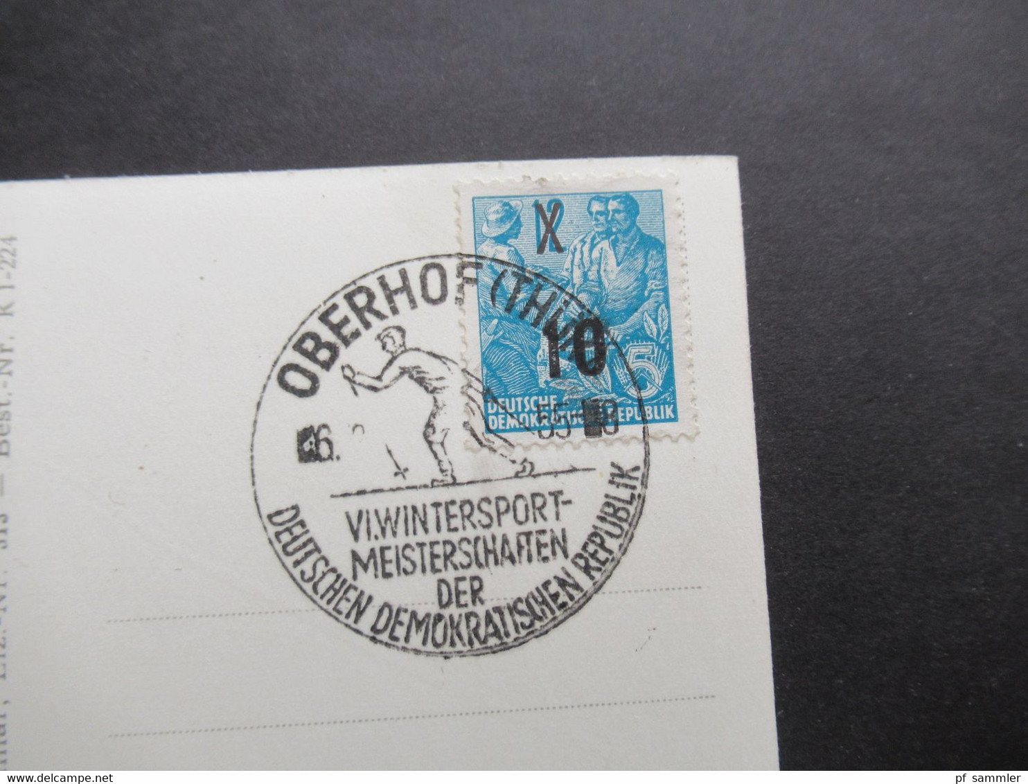 DDR 1955 Fünfjahrplan Echtfoto AK Skisprung Mit Sonderstempel Oberhof (Thüringen) VI.Wintersport Meisterschaften Der DDR - Sports D'hiver