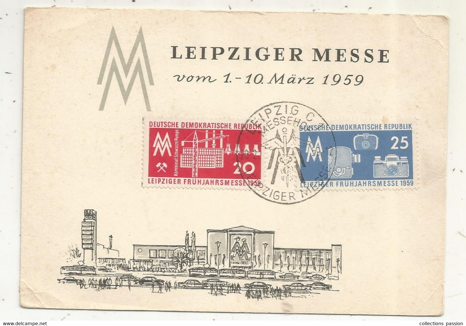 Carte Maximum, DDR, Deutsche Demokratische Republik,Leipziger Messe Vom 1 - 10 - 1959, Leipzig 01 - Maximumkaarten