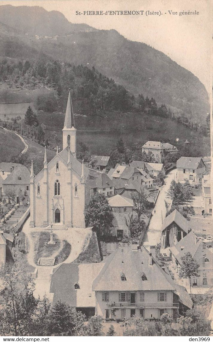 SAINT-PIERRE-d'ENTREMONT (Isère) - Vue Générale - Eglise - Tirage N&B - Saint-Pierre-d'Entremont