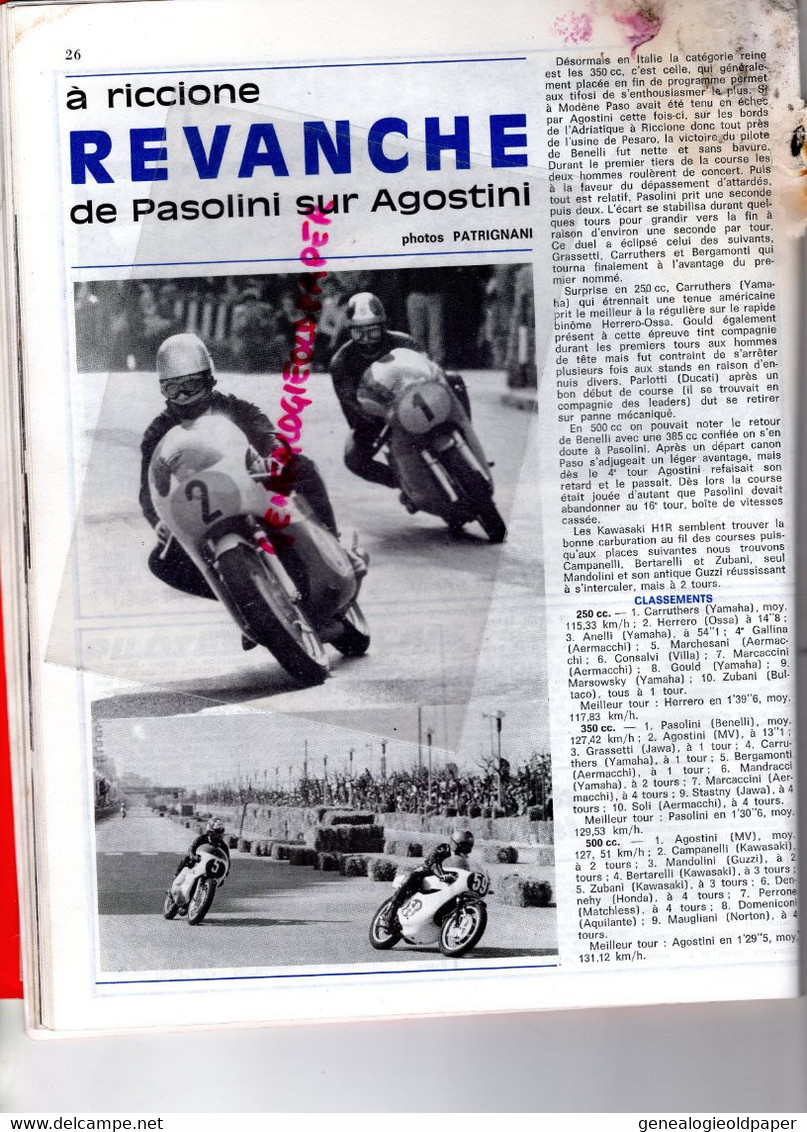 MOTO REVUE- 1970- N° 1976-CRITERIUM MANS-TRIAL POITIERS-OSSA-RAVEL KAWASAKI-ROSTAING FRERES CUSY-750 HONDA MAS DU CLOS - Motorfietsen