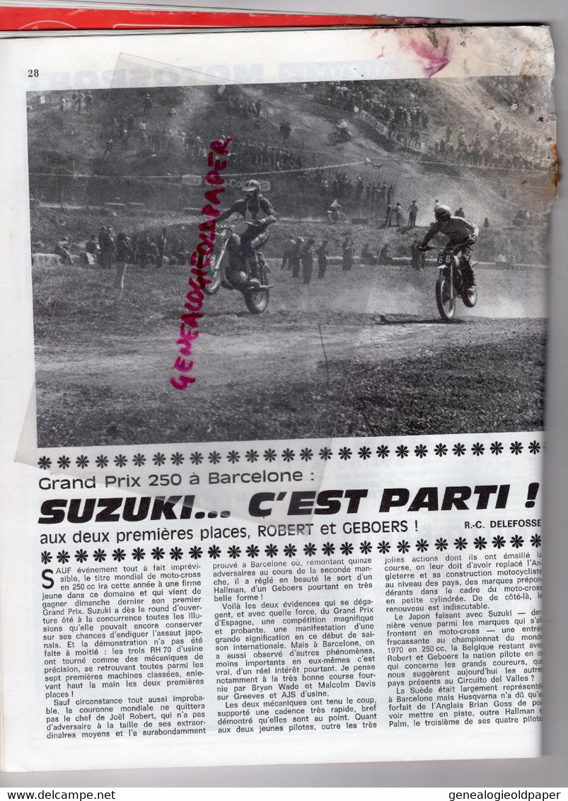 MOTO REVUE- 1970- N° 1976-CRITERIUM MANS-TRIAL POITIERS-OSSA-RAVEL KAWASAKI-ROSTAING FRERES CUSY-750 HONDA MAS DU CLOS