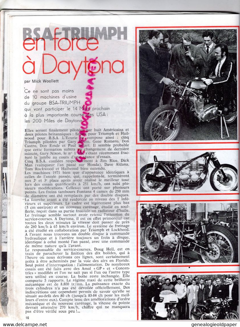 MOTO REVUE- 1971-N° 2019-ESPAGNE ANDREWS-BSA-TRIUMPH DAYTONA-MERU NATIONAL-HARLEY-500 HONDA-KAWASAKI-TRIAL SANT LLORENC