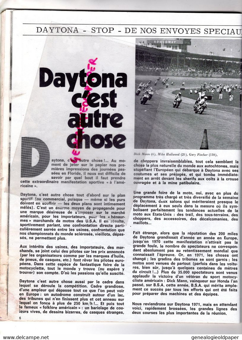 MOTO REVUE- 1971-N° 2020-DAYTONA-DCK MANN-AGO ET BERTA A MODENE-JAMATHI-DUCATI-AALT TOERSEN-CROSS MONTGUEUX-CARRUTHERS - Moto