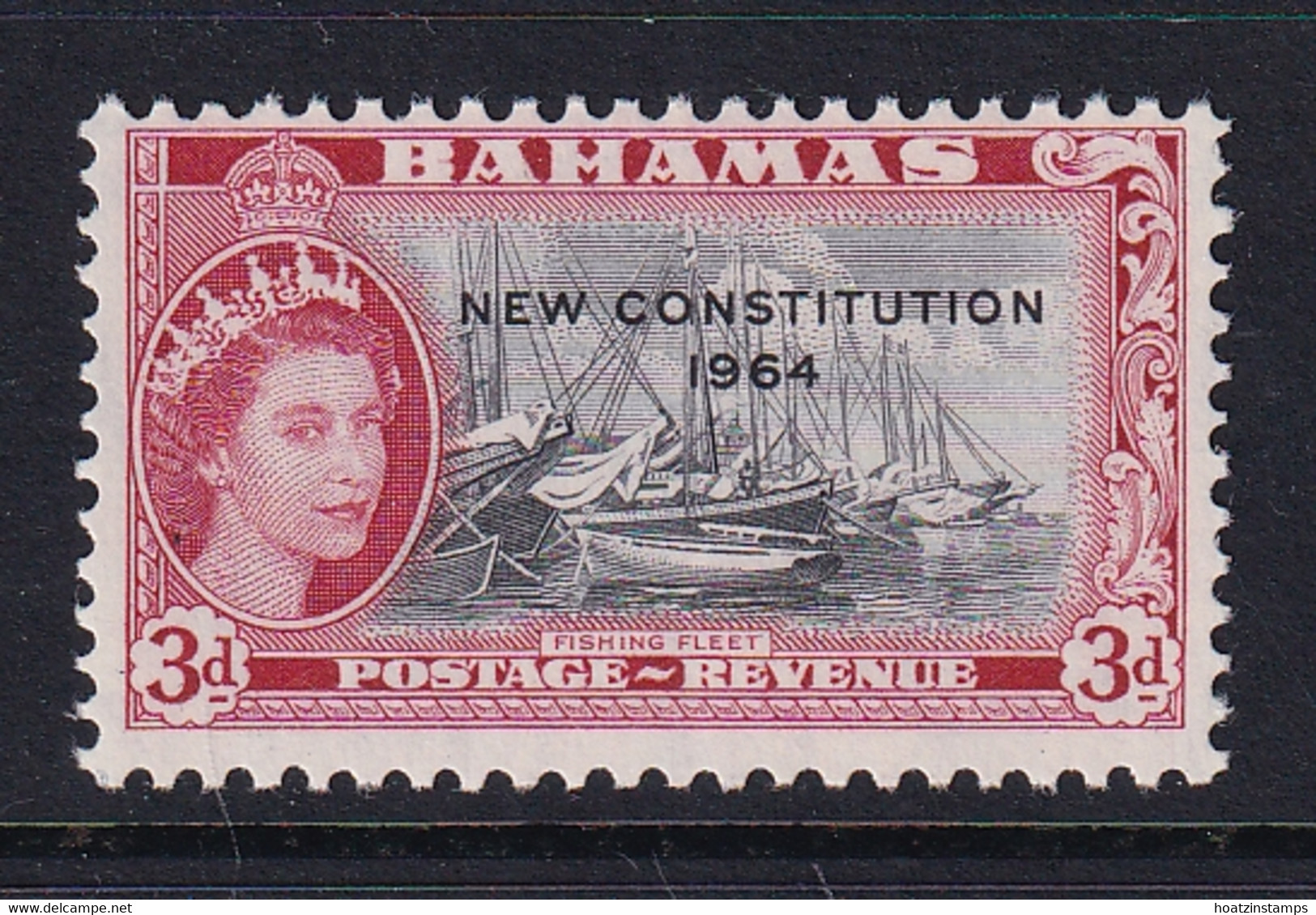 Bahamas: 1964   QE II 'New Constitution' OVPT   SG232    3d    MNH - 1963-1973 Ministerial Government