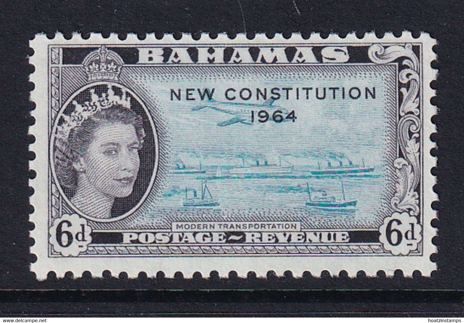 Bahamas: 1964   QE II 'New Constitution' OVPT   SG235    6d    MNH - 1963-1973 Ministerial Government