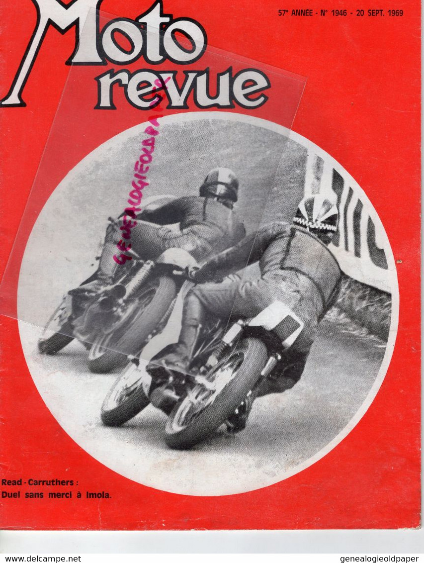 MOTO REVUE- 1969-N° 1946-READ CARRUTHERS-IMOLA-BOL D' OR MONTLHERY-VELOSOLEX-MONTESA-AGOSTINI-JOHN COOPER-SCHAUZU BMW - Motorfietsen